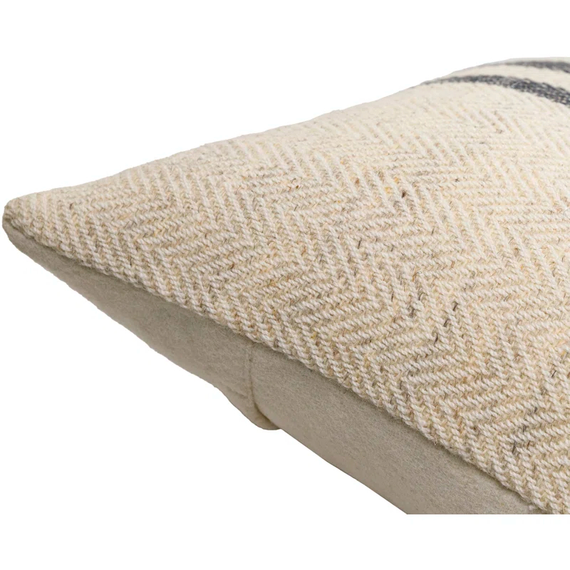 Becki Owens x Livabliss Brett Striped Wool Blend Reversible Throw Pillow