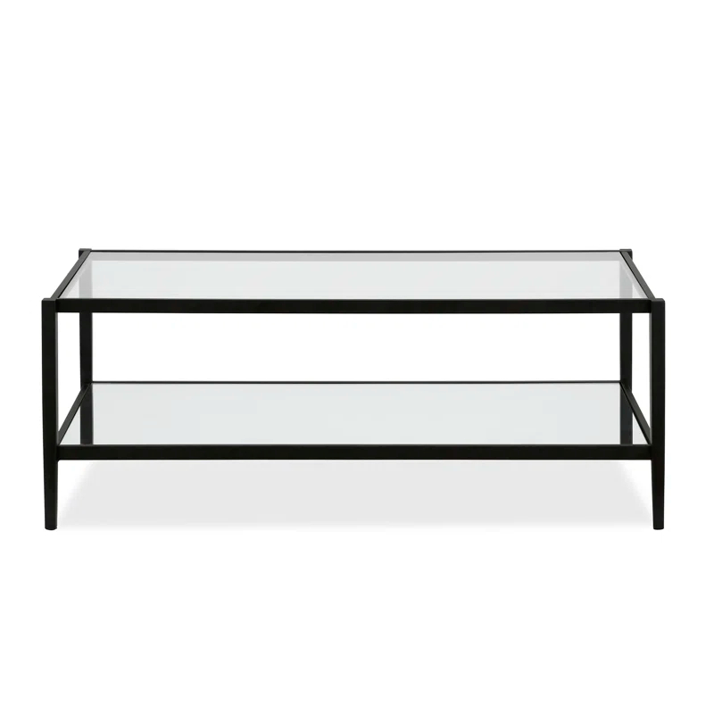 Hudson&Canal Glass Top Single Coffee Table