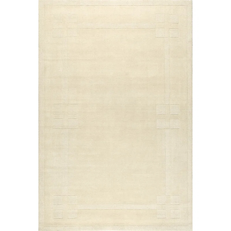 Latitude Run® Rune Bordered Wool-Blend Area Rug