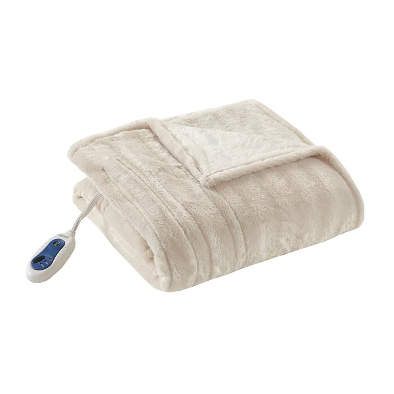 Beautyrest Heated Duke Faux Fur Throw