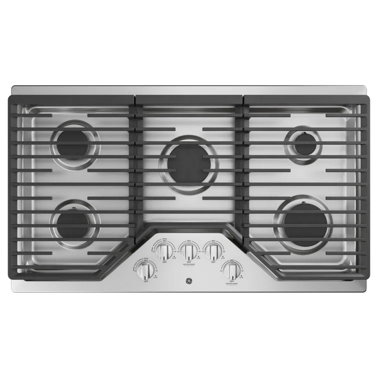 GE Appliances GE Appliances 36" Gas 5 Burner Cooktop with Dual Size Power Burner JGP5036SLSS