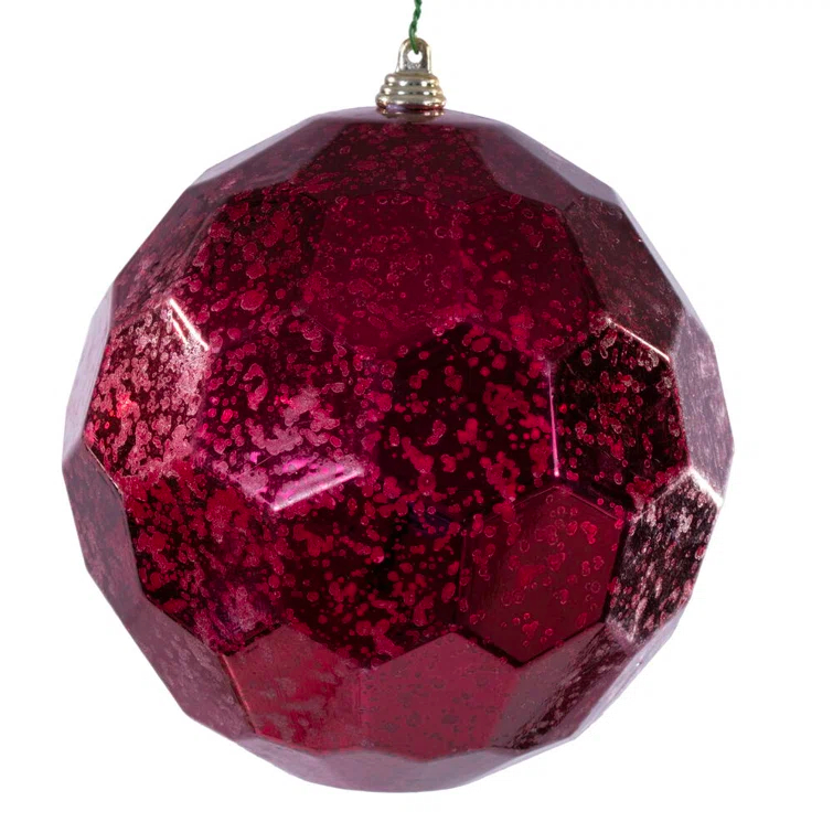 Vickerman 6" Burgundy Honeycomb Mercury Ornament. It Includes 2 Pieces per Bag.
