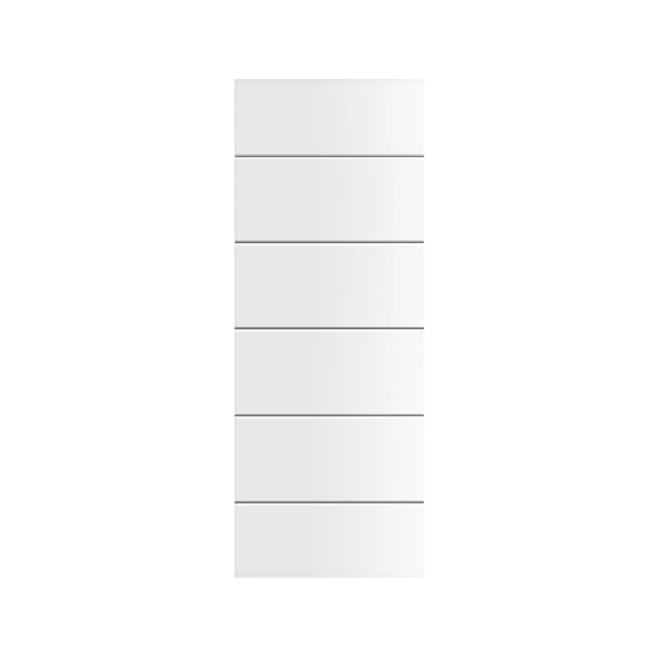Calhome 80'' Hollow Paneled Primed Sliding Closet Doors