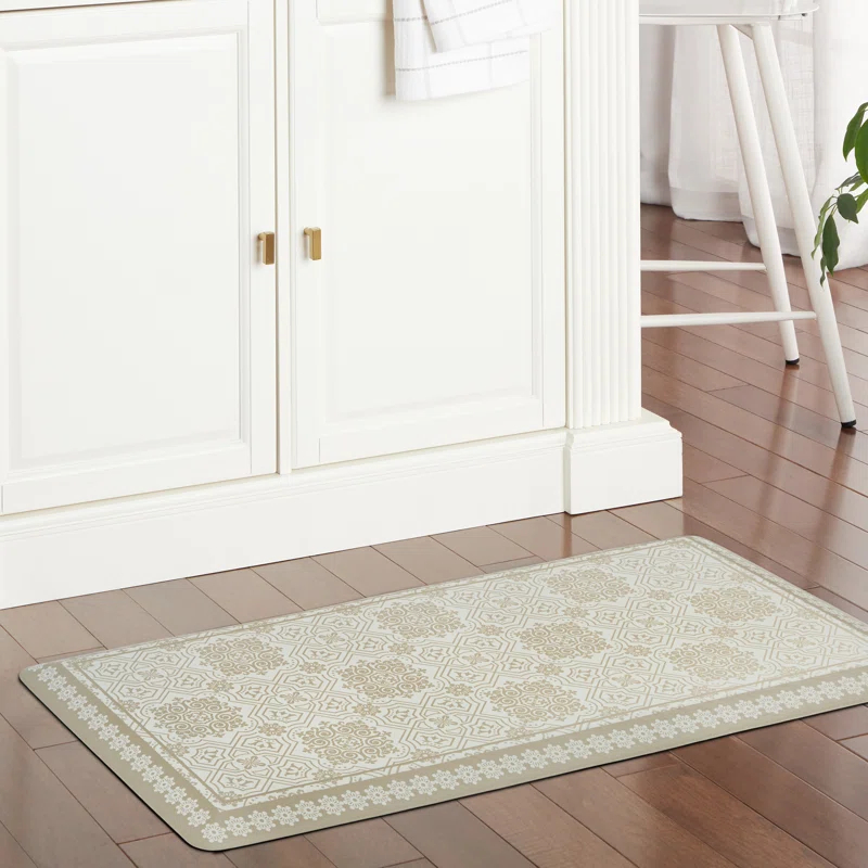 Martha Stewart MARTHA STEWART Comfort Anti Fatigue Strie Medallion Kitchen Mat 19.6”x39”