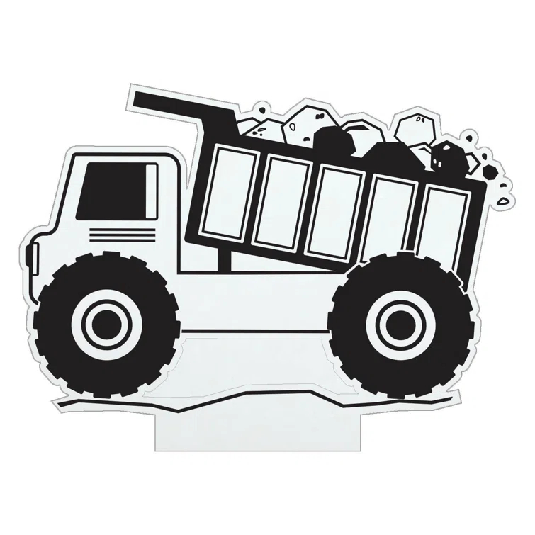 CPS Dump Truck LED Night Light with Custom Name Laser Engraved on Acrylic Design Insert
