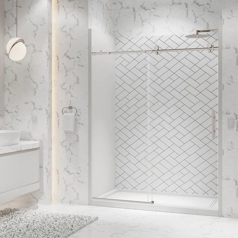 Holcam ECSE180.BNK.CLR.6074.HS Eclipse 56" W x 74" H Single Sliding Frameless Shower Door