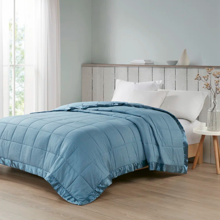 Madison Park Cambria Oversized Down Alternative Blanket with Satin Trim