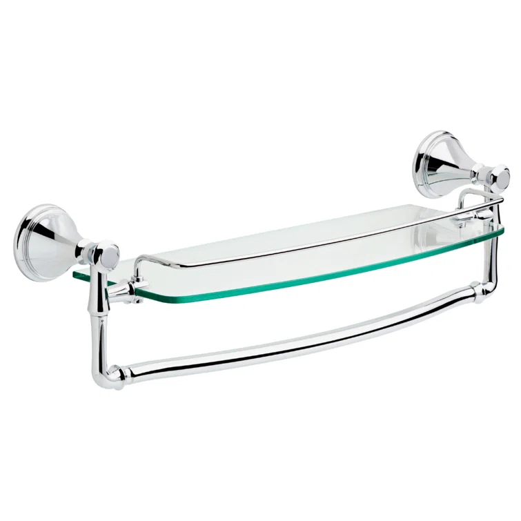 Delta Cassidy 18 in. Glass Shelf with Towel Bar