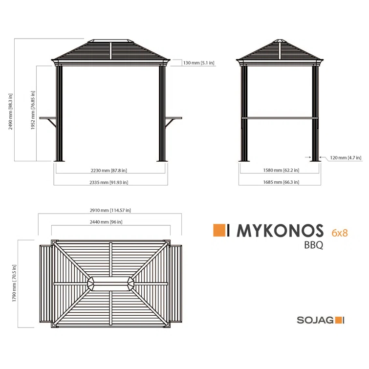 Sojag Sojag BBQ Mykonos 5 ft. x 8 ft. Gazebo