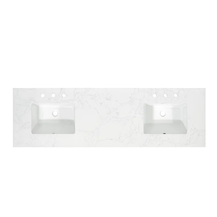 Altair Ceres 73" Engineered Stone Double Bathroom Vanity Top with Sink