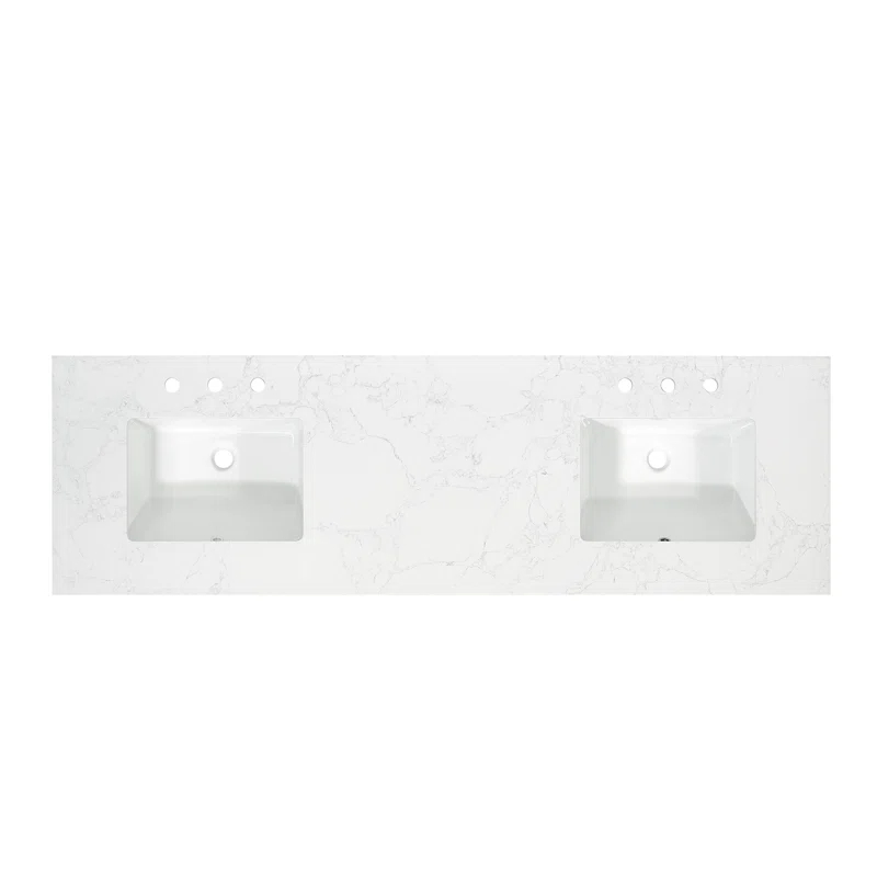 Ceres 73" Engineered Stone Double Bathroom Vanity Top with Sink