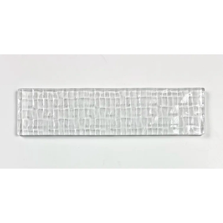 Abolos Metro Cubes 2 in. x 8 in. Textured Glass Straight Edge Subway Decorative Kitchen & Bathroom Wall Tile