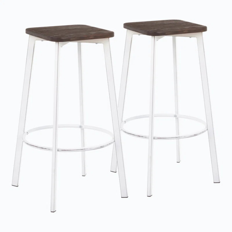 Wenty Clara Upholstered Counter Stool with Metal Frame (Set of 2)