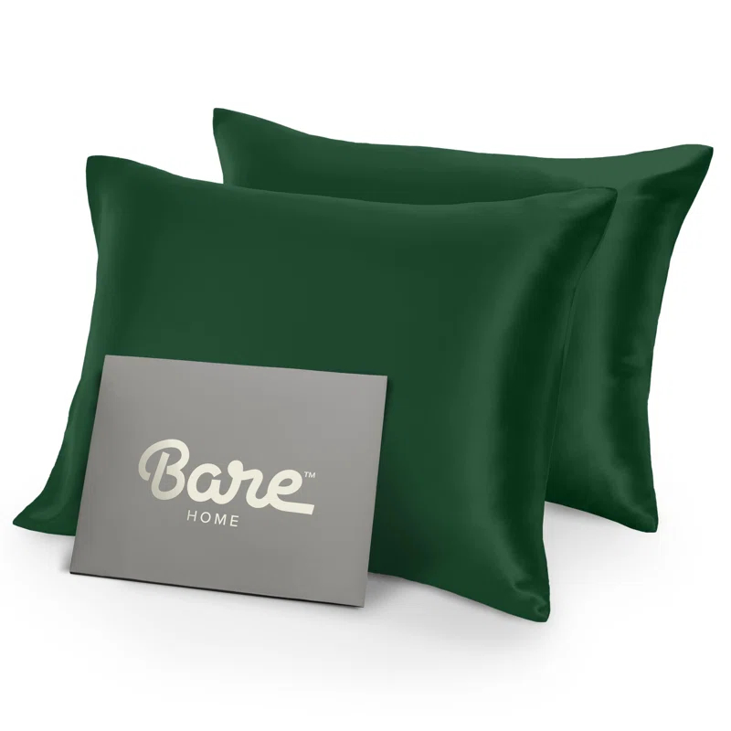 Bare Home Soft Poly Satin Pillowcase Set