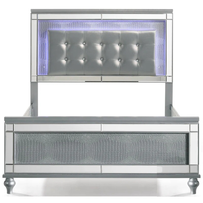 Benjara Lee Upholstered Platform Bed