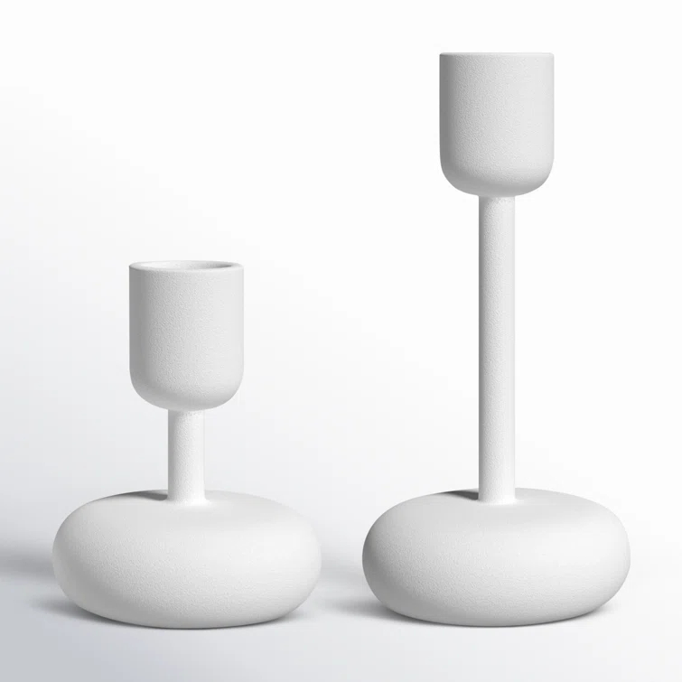 Juba 2 Piece Juba Small Metal Candlestick Set