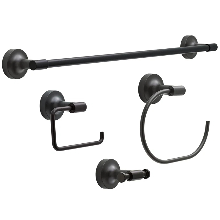 Franklin Brass Voisin Double Towel Hook Bath Hardware Accessory in Matte Black VOI35-MB