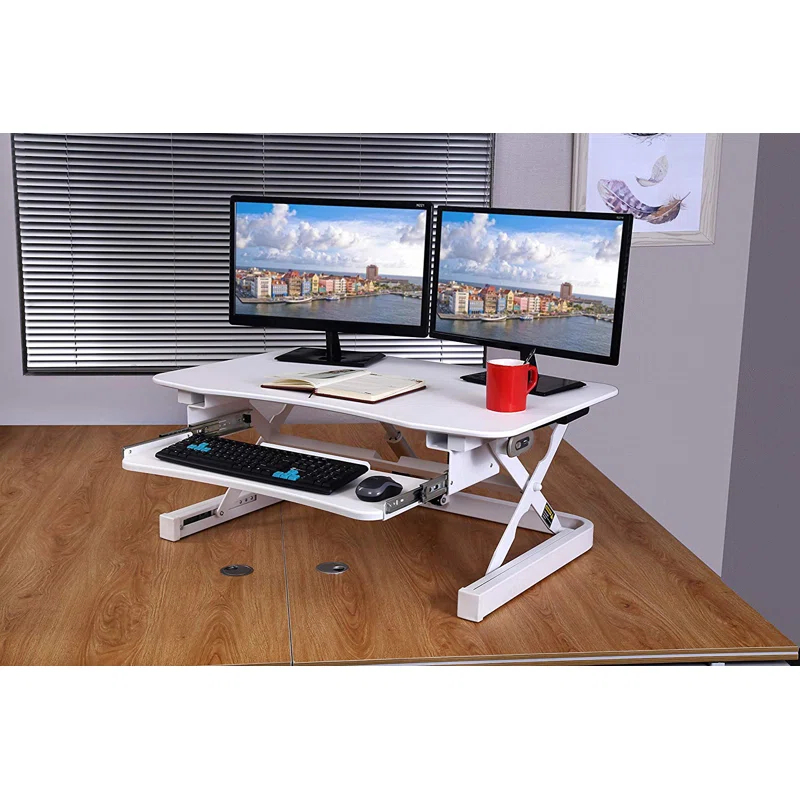ApexDesk Adjustable Metal Base Standing Desk Converter
