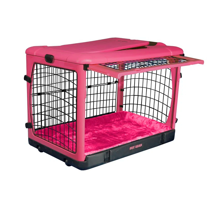 Plastic Collapsible Pet Crate with 4 Doors