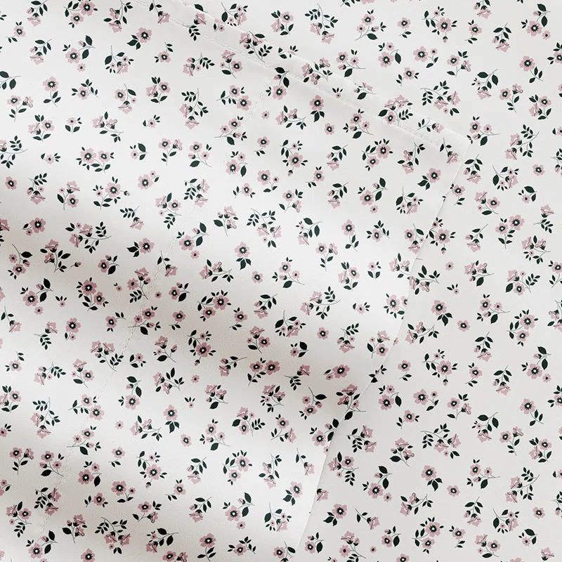 IEnjoy Home 7-Piece Reversible Bedding Bundle - Solid Comforter and Patterned Sheet Set