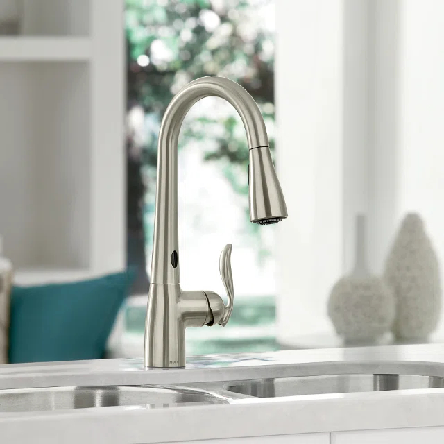 Moen Arbor One Handle Pulldown Kitchen Faucet Featuring Power Boost and Reflex