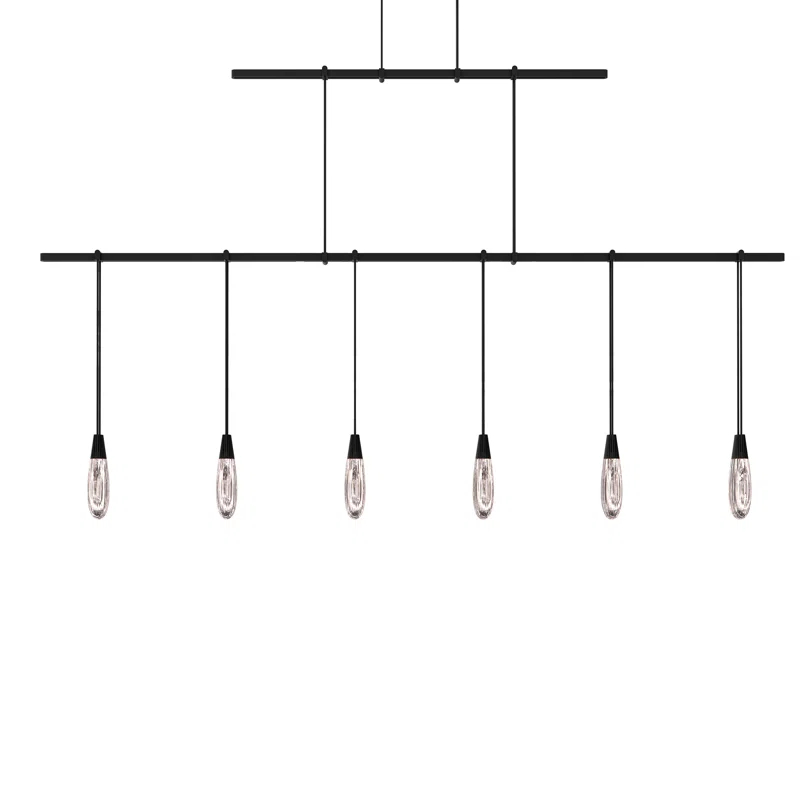 Suspenders 6 - Light Satin Black LED Kitchen Island Pendant