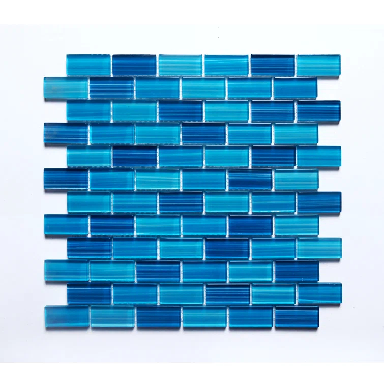 WS Tiles® Swimming Pool Series 1" x 2" Straight Edge Glass Mosaic Tile