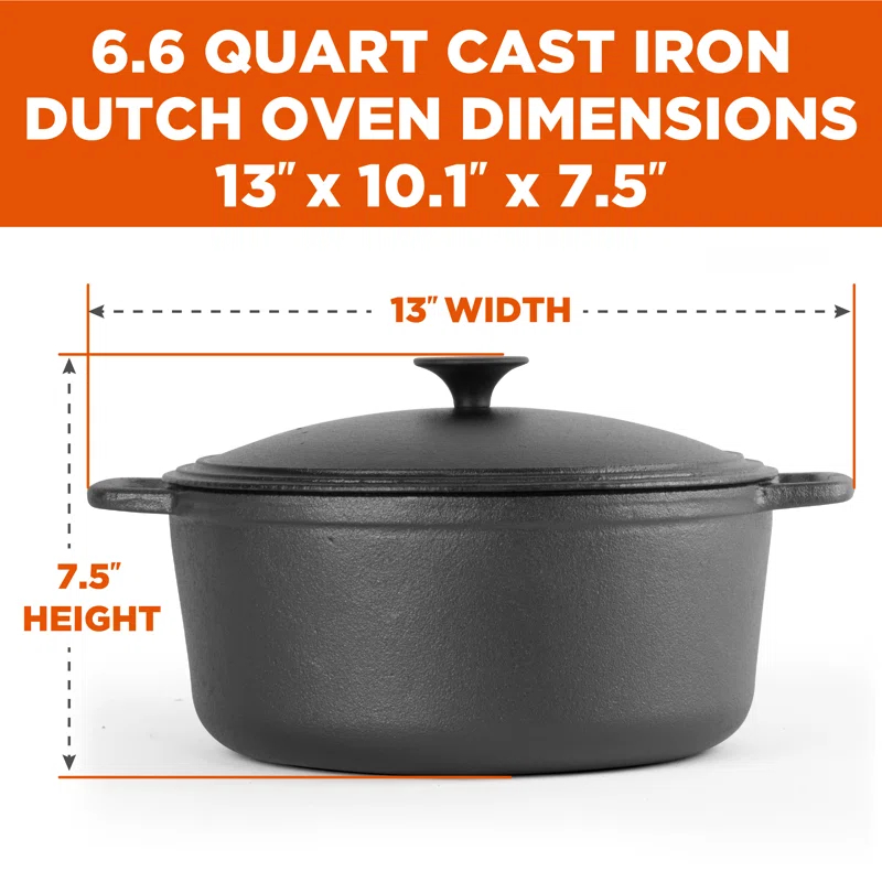 Commercial Chef Commercial Chef Cast Iron Dutch Oven