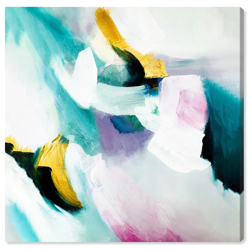 Art Remedy Art Remedy Still Violas Framed Blue Abstract 1 Piece Canvas Wall Art 56586