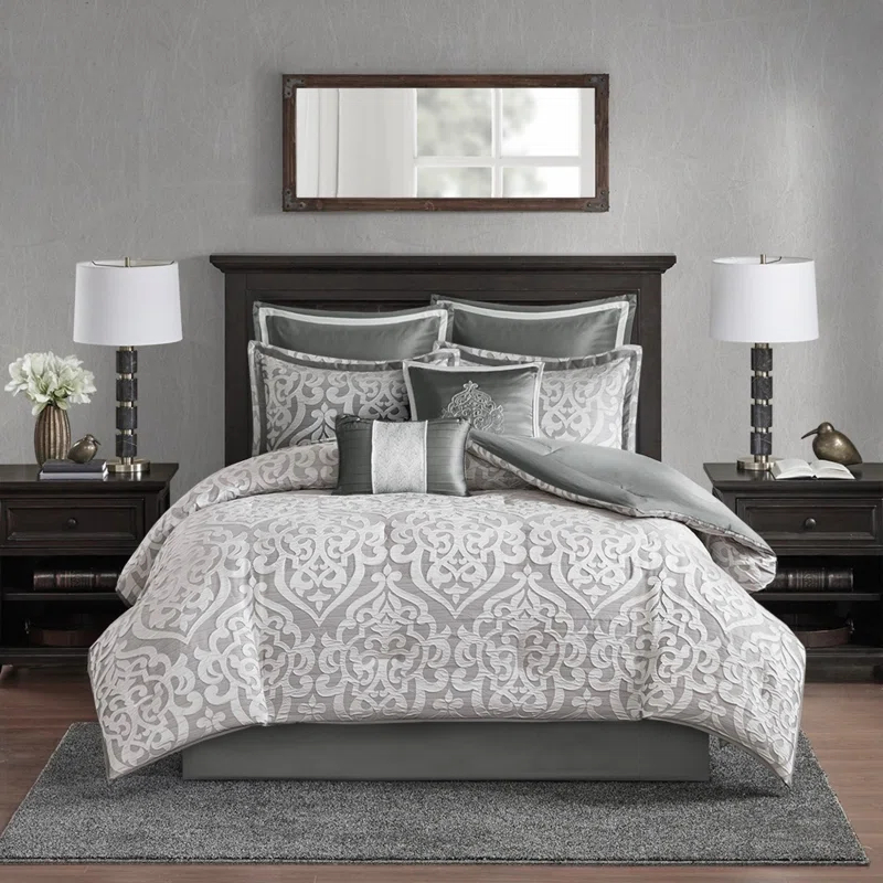 Madison Park Odette Jacquard 8 Piece Comforter Set