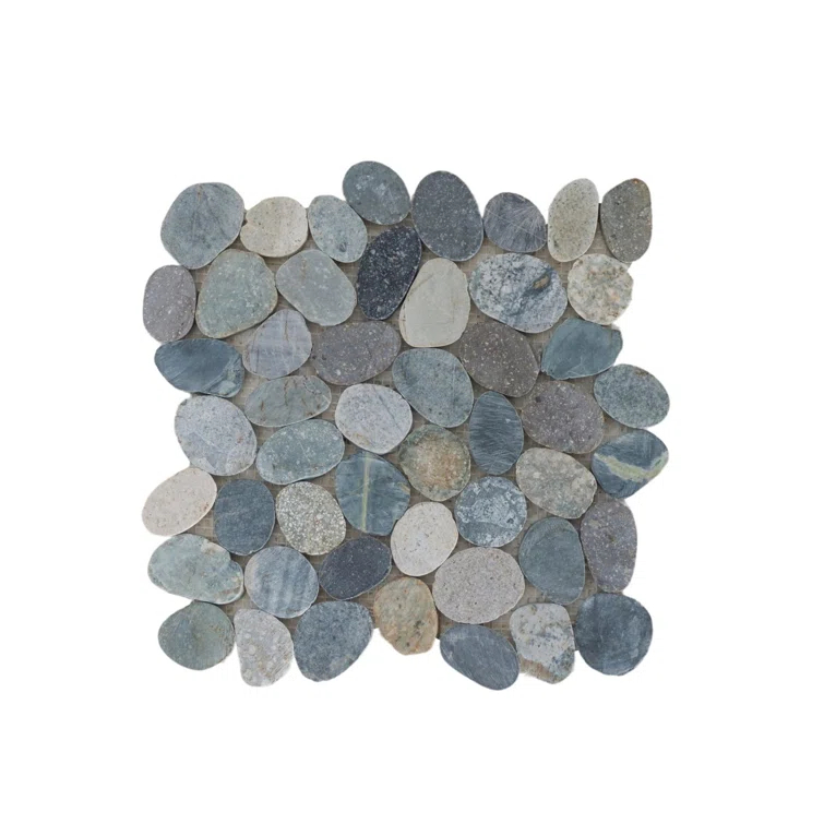 b.o.i Hawaii 12" x 12" Natural Stone Pebbles Mosaic Wall & Floor Tile