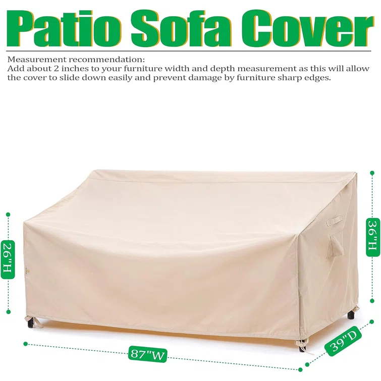 F&J Outdoors Premium Waterproof Outdoor Patio Sofa Cover: Latest Rip-Stop Fabric, 3-Year Warranty