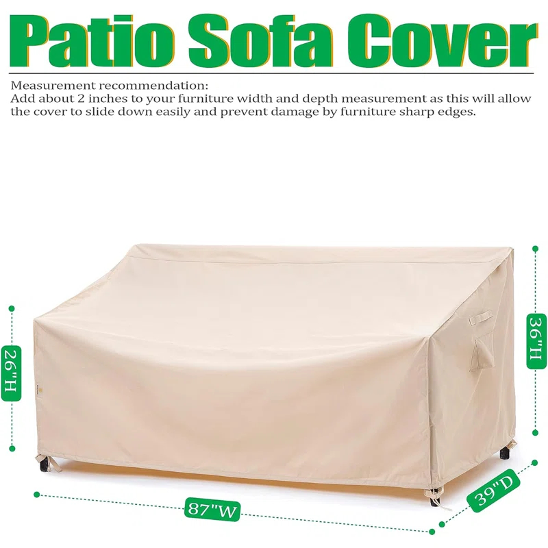 F&J Outdoors Premium Waterproof Outdoor Patio Sofa Cover: Latest Rip-Stop Fabric, 3-Year Warranty
