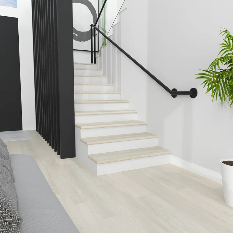 Victoria Home Vinyl 1.73'' Thick x 12.2'' Wide x 49.8'' Length Stair Tread with Cap Universal