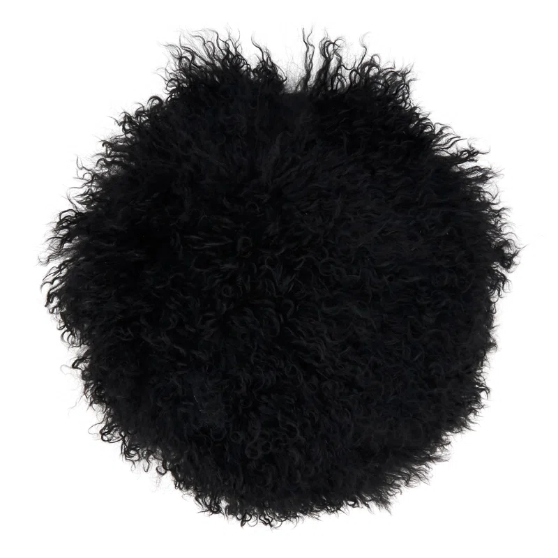 Saro Mongolian Lamb Fur Wool Throw Pillow With Poly Filling & Reviews | AllModern
