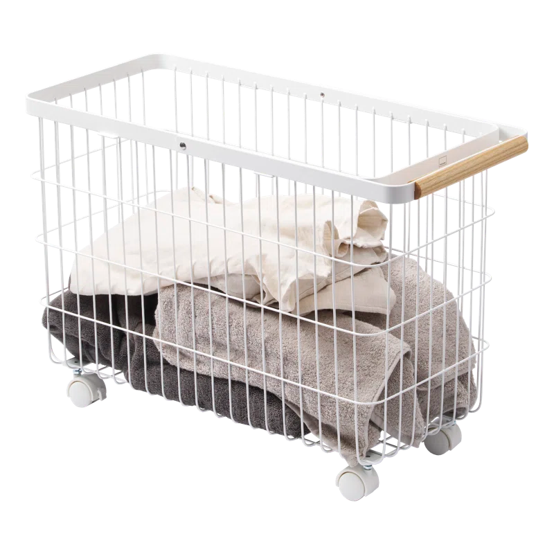 Yamazaki Home Rolling Basket (14.8" H) - Steel, Steel, 9.2 Gallons, 35L, Holds 11 Lbs