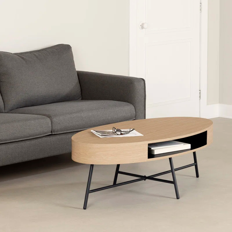 South Shore Mezzy Oval Coffee Table Natural Acacia