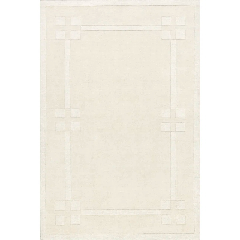 Latitude Run® Rune Bordered Wool-Blend Area Rug