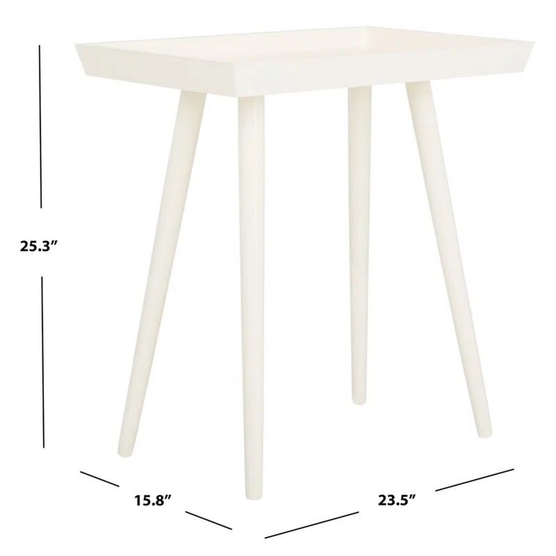 George Oliver Corlien Solid Wood Tray Top End Table