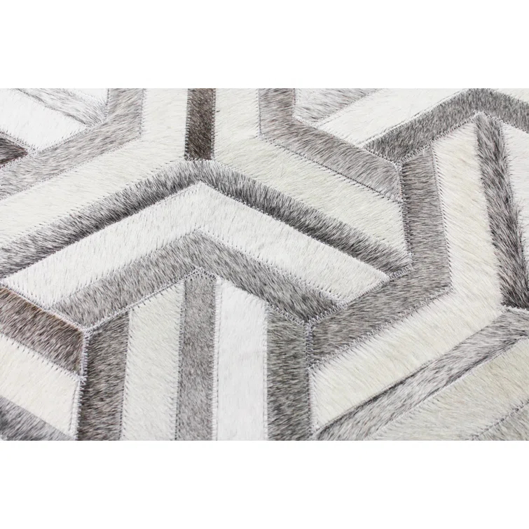 Darya Home Cowhide Geometric Indoor Rug