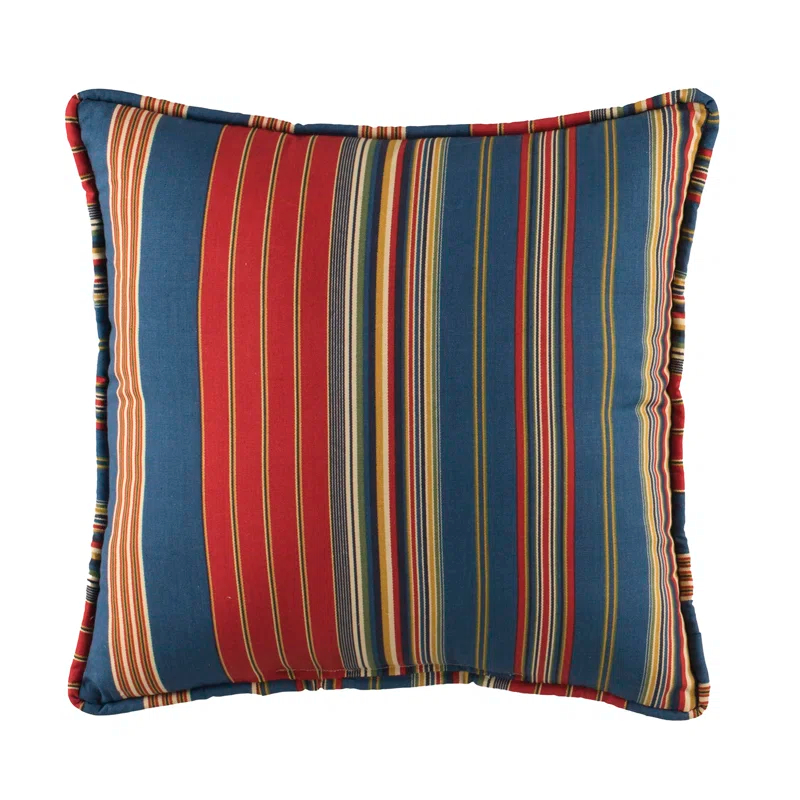 thomasville at home Lodge Stripe Royal Striped Cotton Reversible Throw Pillow