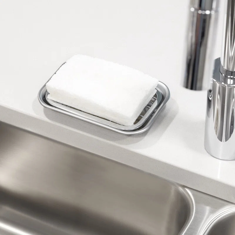 Gia Bar Soap Dish for Bathroom Vanities, Kitchen Sink - 2 Piece, Polished