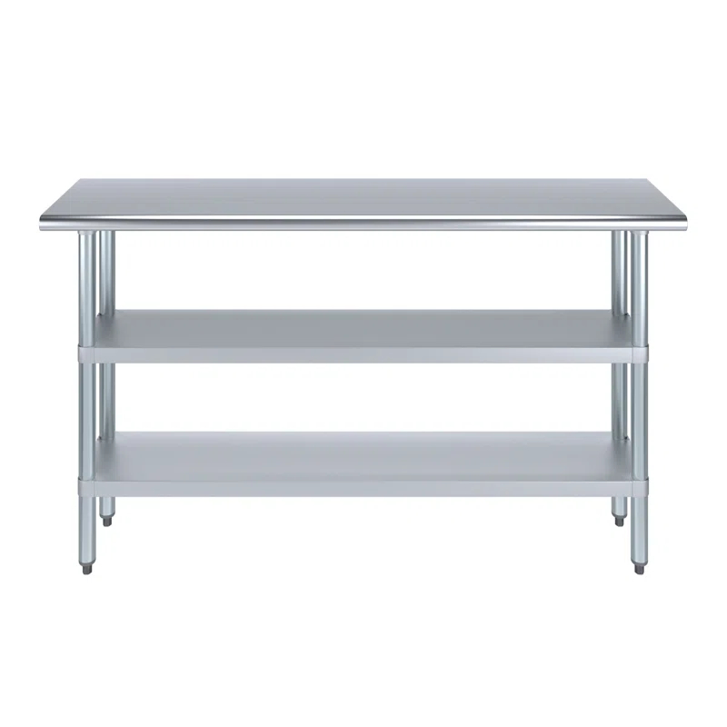 Amgood Stainless Steel Work Table with 2 Shelves