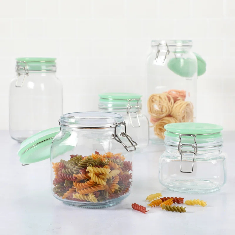 Martha Stewart 5 Piece Glass Kitchen Canister Set