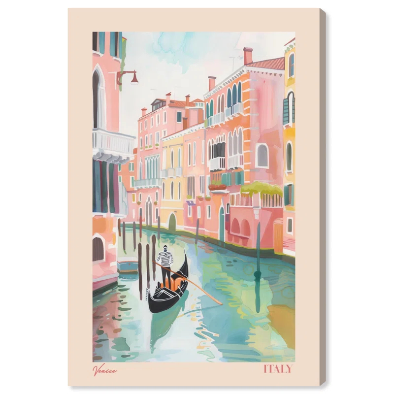 Art Remedy Soft Spring Venice Canvas Cute Travel Art by Art Remedy