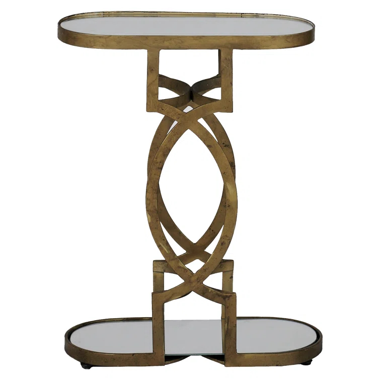 Gabby Natasha Mirrored Glass Top End Table