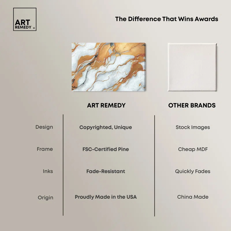 Art Remedy Gold Marble Boho Neutral Abstract Wall Art by Art Remedy