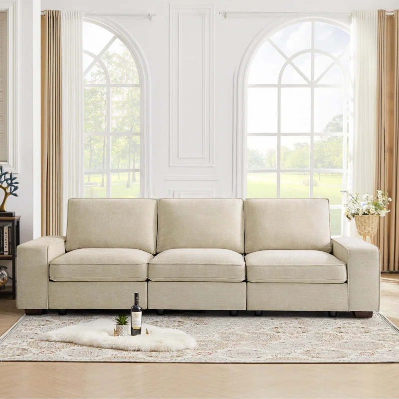 Latitude Run® Modern Modular Chenille Sectional Sofa With Storage Space And Detachable Cover