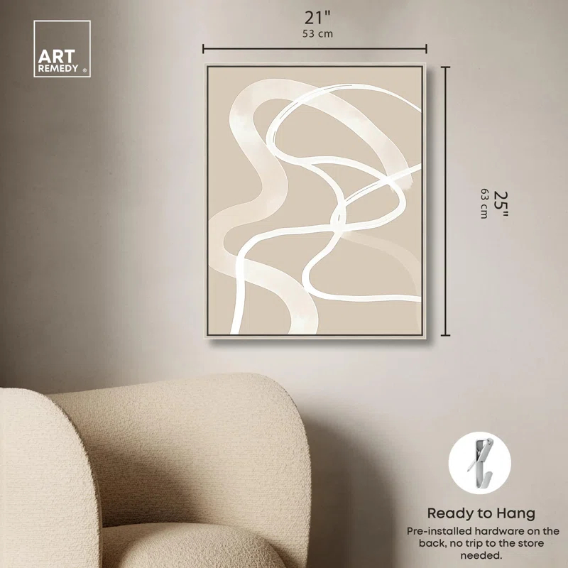 Art Remedy Minimal Lines Poster Canvas Boho Minimalist Abstract Art by Art Remedy