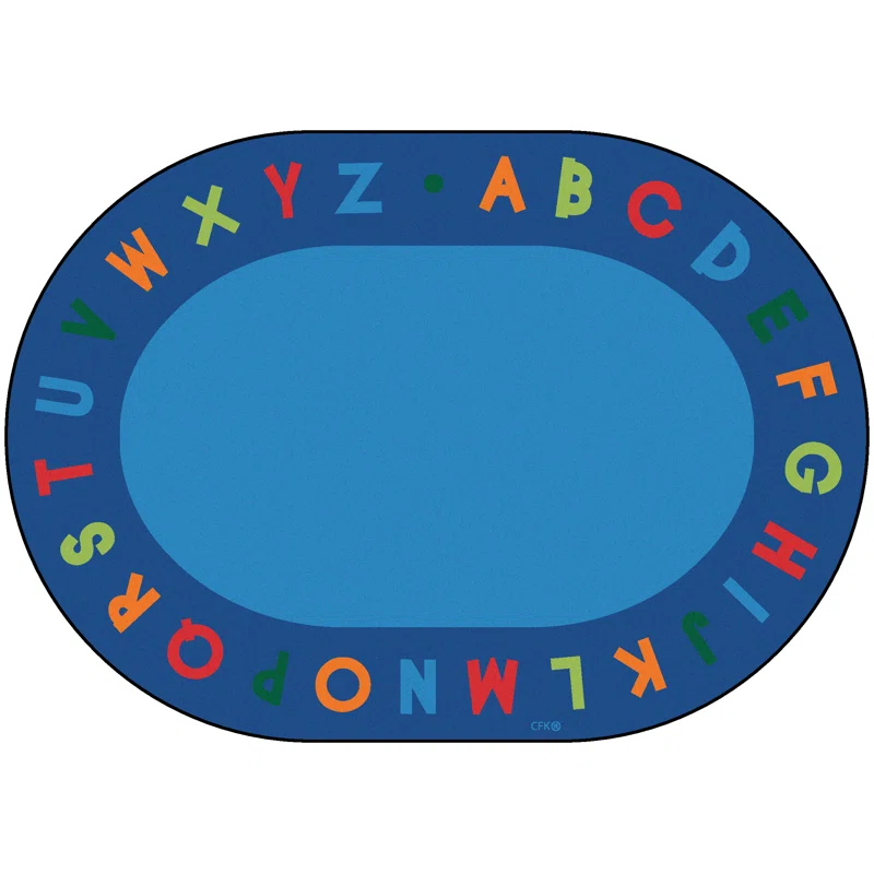 Carpets for Kids Alphabet Circletime Seating Premium Tufted Blue Area Rug